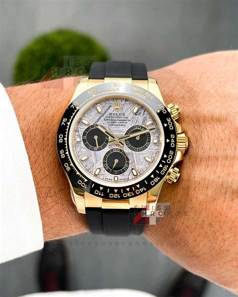 rolex yellow gold blue dial|rolex daytona meteorite yellow gold.